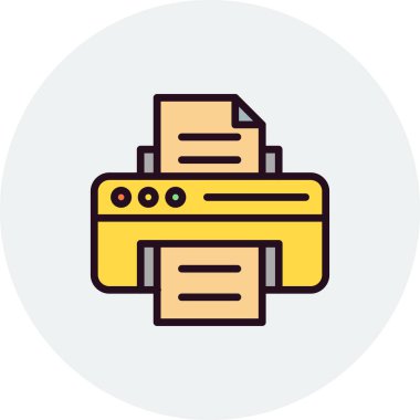 Yazıcı simgesi vektör illüstrasyonu 