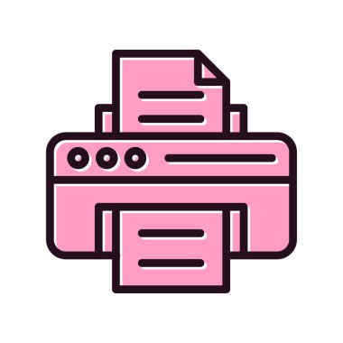 Yazıcı simgesi vektör illüstrasyonu 