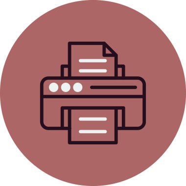 Yazıcı simgesi vektör illüstrasyonu 