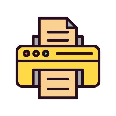 Yazıcı simgesi vektör illüstrasyonu 