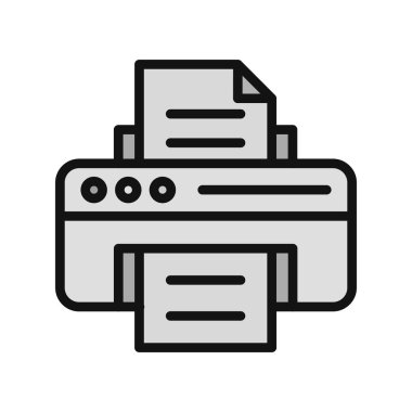 Yazıcı simgesi vektör illüstrasyonu 