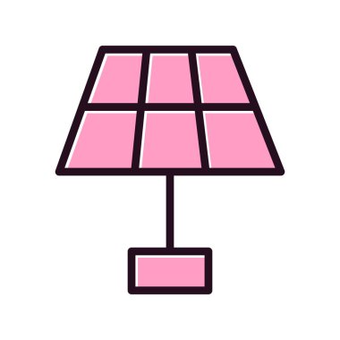 Güneş paneli simgesinin vektör illüstrasyonu 