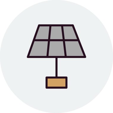 Güneş paneli simgesinin vektör illüstrasyonu 