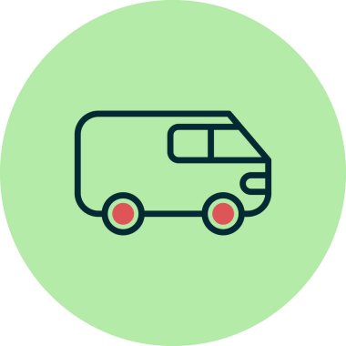 Nakliye. Web simgesi basit bir illüstrasyon. Van