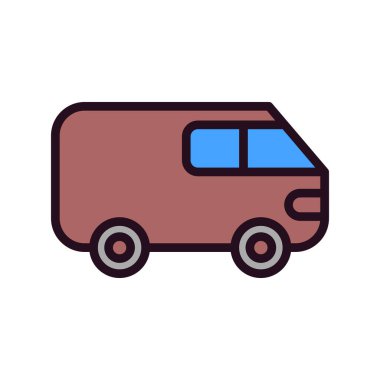 Nakliye. Web simgesi basit bir illüstrasyon. Van