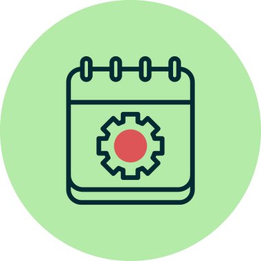 Takvim vektör simgesi modern basit tasarım. Dişliler 