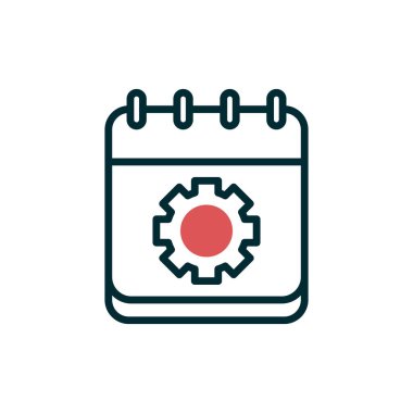 Takvim vektör simgesi modern basit tasarım. Dişliler 