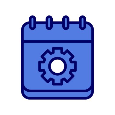 Takvim vektör simgesi modern basit tasarım. Dişliler 