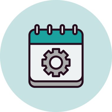 Takvim vektör simgesi modern basit tasarım. Dişliler 