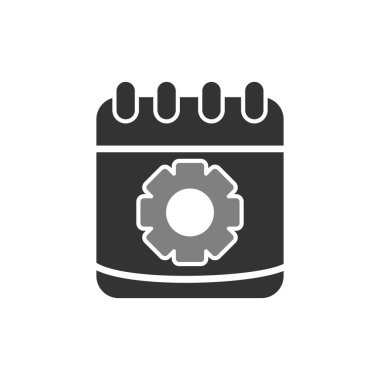 Takvim vektör simgesi modern basit tasarım. Dişliler 