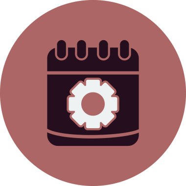 Takvim vektör simgesi modern basit tasarım. Dişliler 