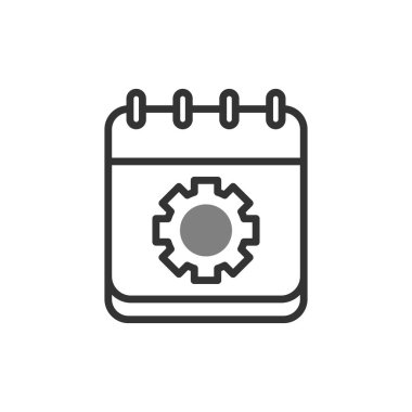 Takvim vektör simgesi modern basit tasarım. Dişliler 