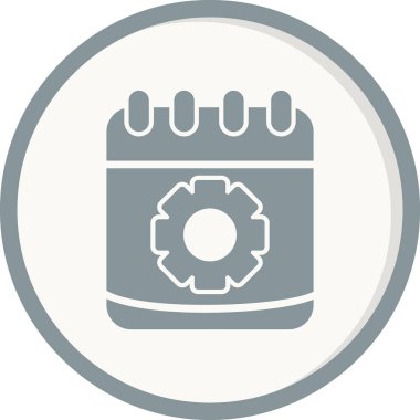 Takvim vektör simgesi modern basit tasarım. Dişliler 