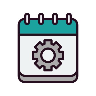 Takvim vektör simgesi modern basit tasarım. Dişliler 