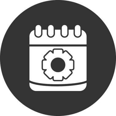 Takvim vektör simgesi modern basit tasarım. Dişliler 