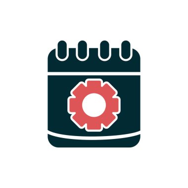 Takvim vektör simgesi modern basit tasarım. Dişliler 