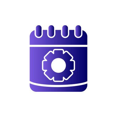 Takvim vektör simgesi modern basit tasarım. Dişliler 