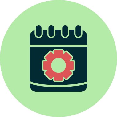 Takvim vektör simgesi modern basit tasarım. Dişliler 