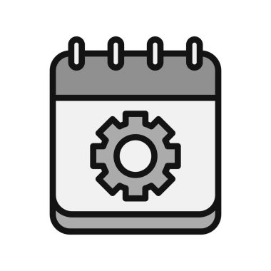 Takvim vektör simgesi modern basit tasarım. Dişliler 