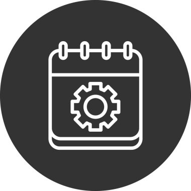 Takvim vektör simgesi modern basit tasarım. Dişliler 