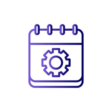 Takvim vektör simgesi modern basit tasarım. Dişliler 