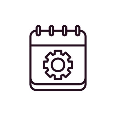 Takvim vektör simgesi modern basit tasarım. Dişliler 