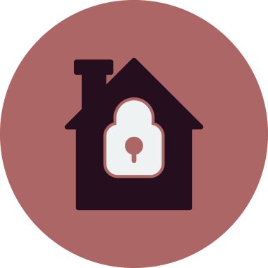 Güvenli ev simgesi, vektör illüstrasyonu