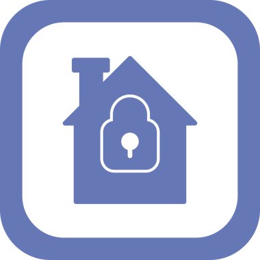 Güvenli ev simgesi, vektör illüstrasyonu