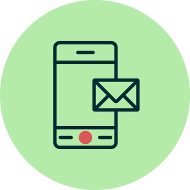 cep telefonu simgesi, vektör illüstrasyonu. Posta 