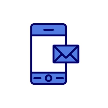 cep telefonu simgesi, vektör illüstrasyonu. Posta 