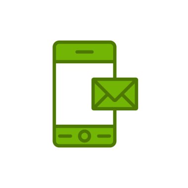 cep telefonu simgesi, vektör illüstrasyonu. Posta 