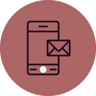 cep telefonu simgesi, vektör illüstrasyonu. Posta 