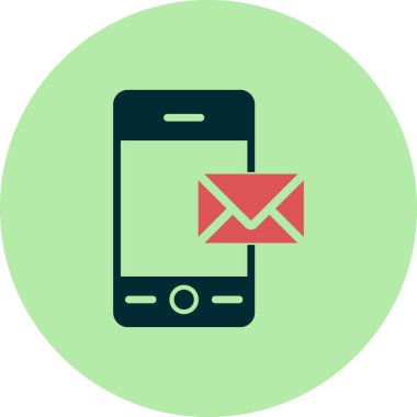 cep telefonu simgesi, vektör illüstrasyonu. Posta 