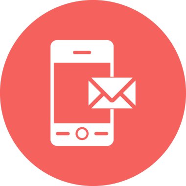 cep telefonu simgesi, vektör illüstrasyonu. Posta 