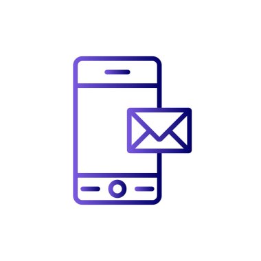 cep telefonu simgesi, vektör illüstrasyonu. Posta 