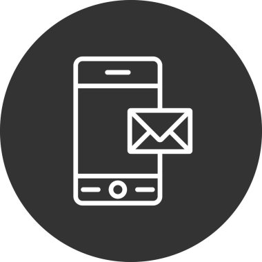 cep telefonu simgesi, vektör illüstrasyonu. Posta 