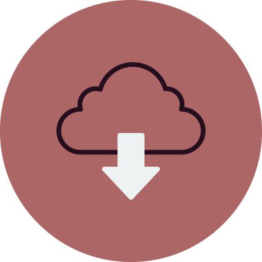 Bulut indirme. Web simgesi basit illüstrasyon