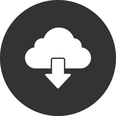 Bulut indirme. Web simgesi basit illüstrasyon