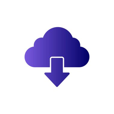 Bulut indirme. Web simgesi basit illüstrasyon