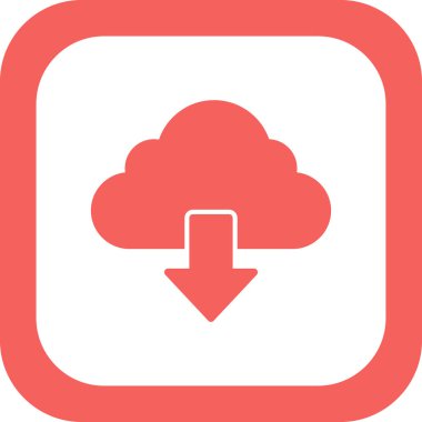 Bulut indirme. Web simgesi basit illüstrasyon