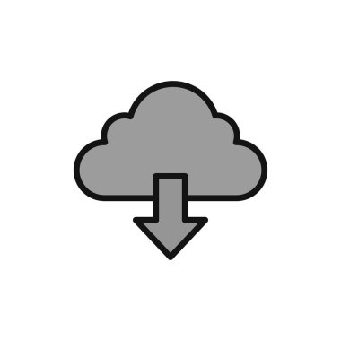 Bulut indirme. Web simgesi basit illüstrasyon