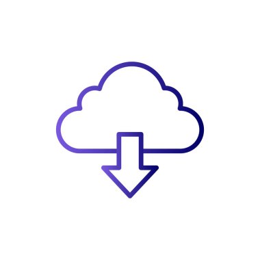 Bulut indirme. Web simgesi basit illüstrasyon