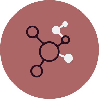 Bir molekülün vektör çizimi. Kapalı 