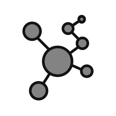 Bir molekülün vektör çizimi. Kapalı 