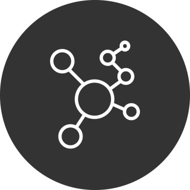 Bir molekülün vektör çizimi. Kapalı 