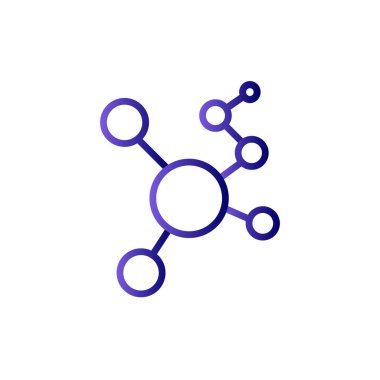 Bir molekülün vektör çizimi. Kapalı 