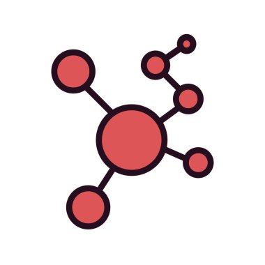 Bir molekülün vektör çizimi. Kapalı 