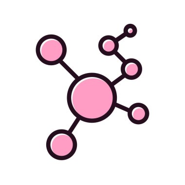 Bir molekülün vektör çizimi. Kapalı 