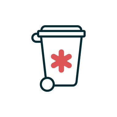 Çöp kutusu simgesinin vektör illüstrasyonu