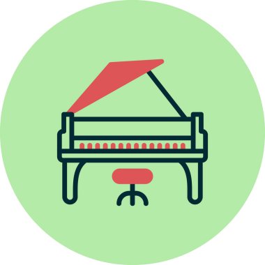 Modern Büyük Piyano ikonunun vektör illüstrasyonu